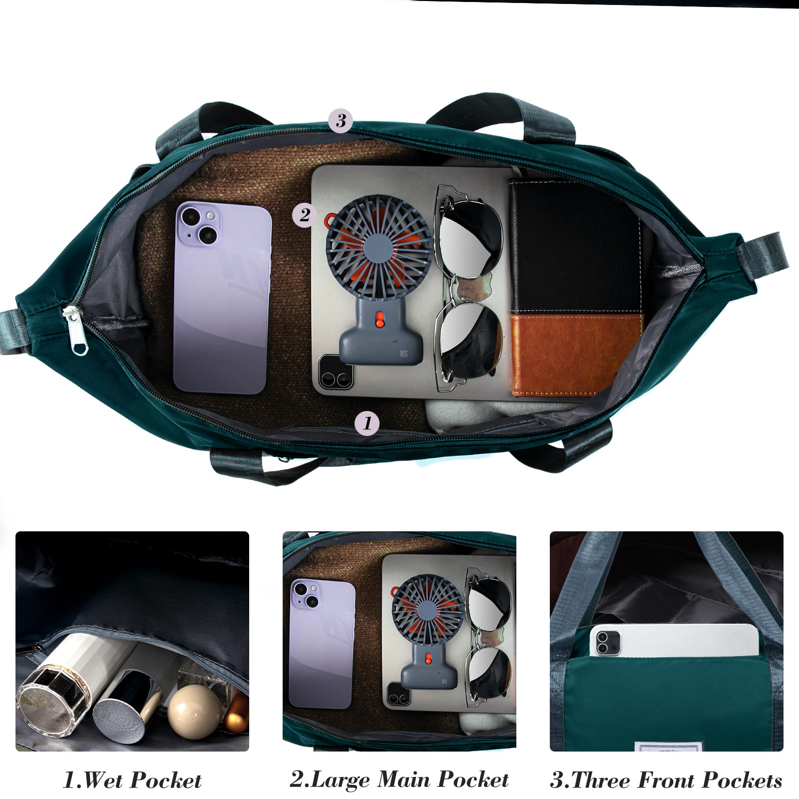 Pink Expandable Travel Duffel with Wet Pocket -  by Handbags Specialist Headquarter | Available at Handbags Specialist Headquarter