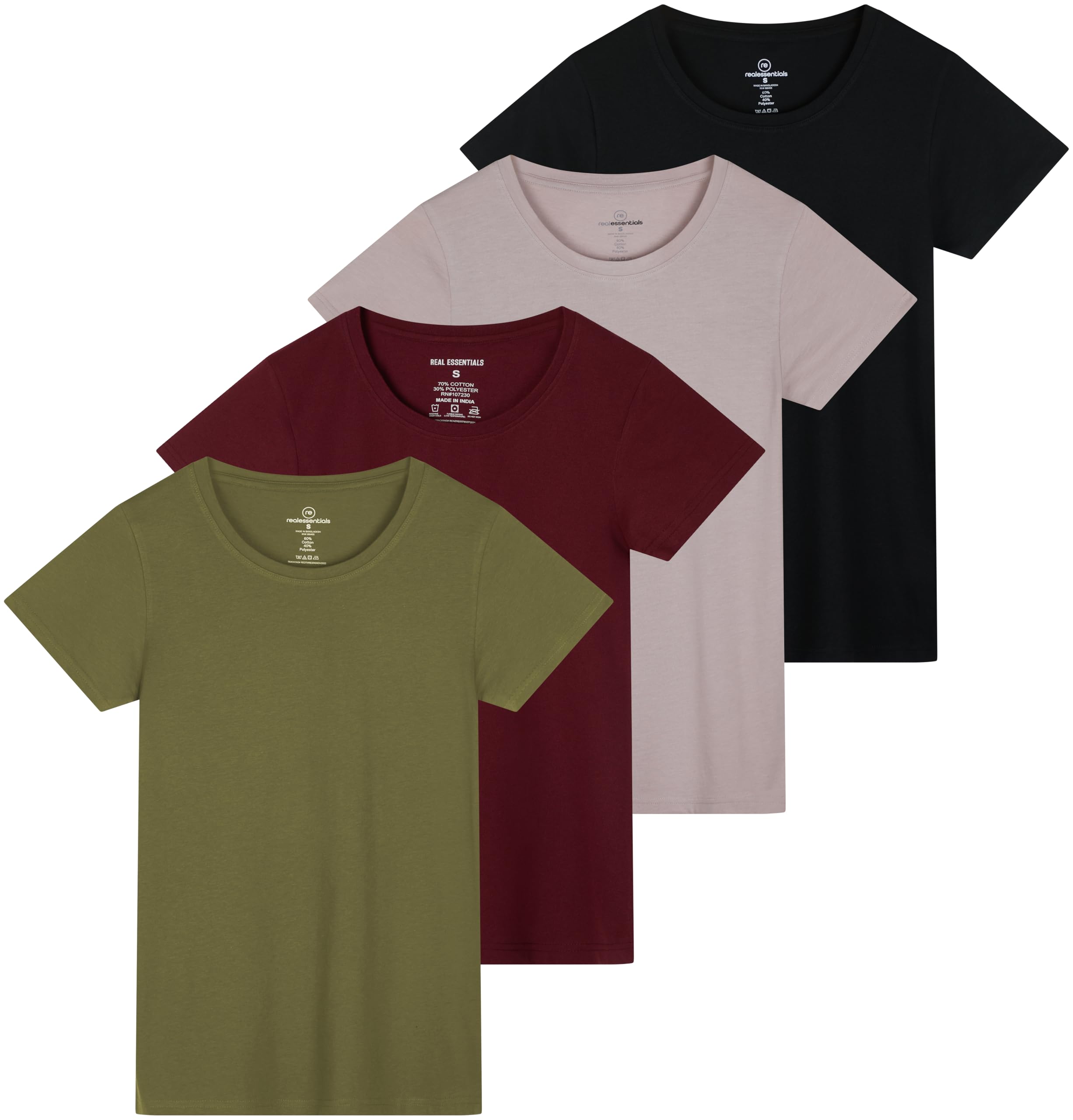 Essentials Women's Classic Crew Tee 4-Pack - Women's T Shirt by Handbags Specialist Headquarter | Available at Handbags Specialist Headquarter