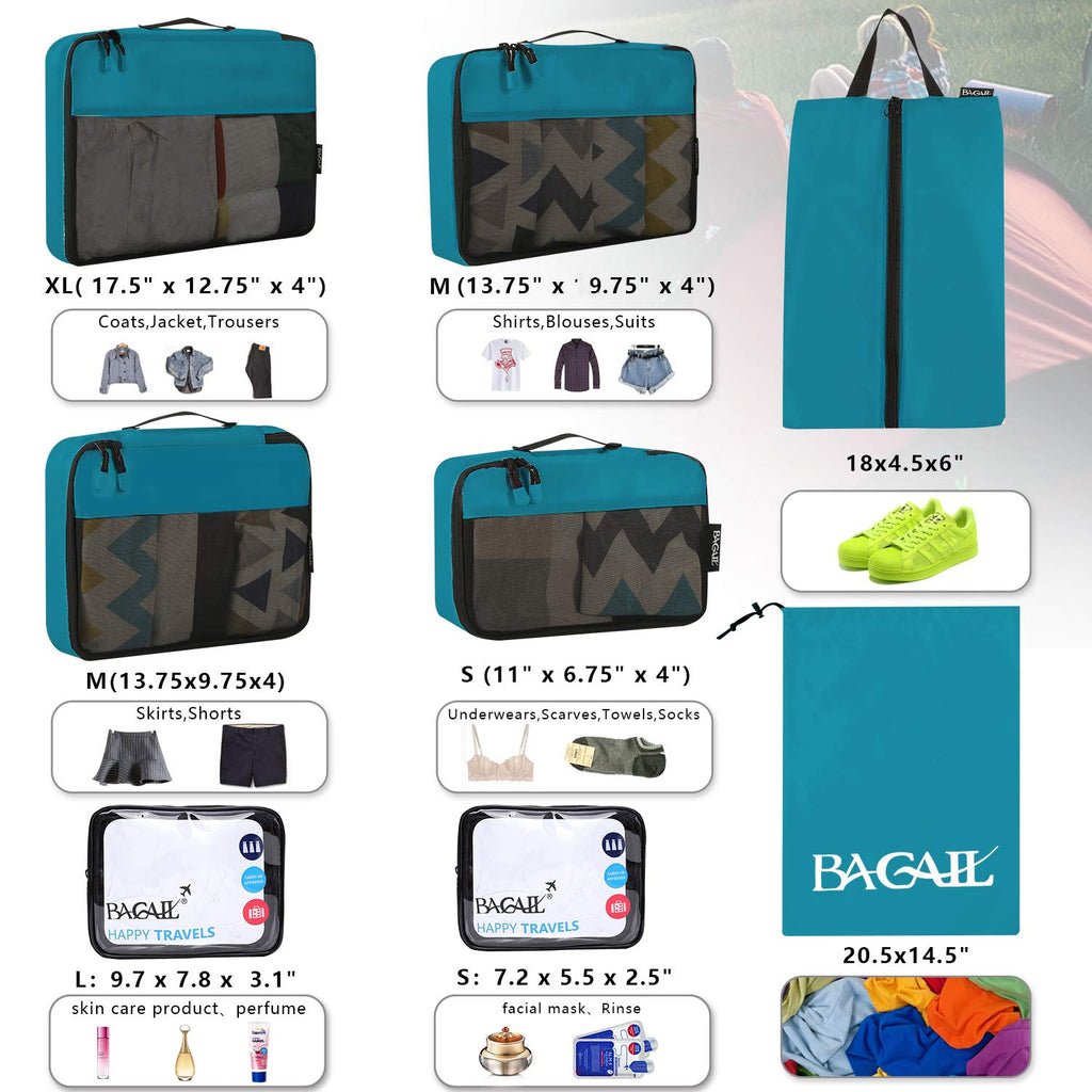 BAGAIL Travel Cubes: 8/9 Set Packing Organizers -  by Handbags Specialist Headquarter | Available at Handbags Specialist Headquarter