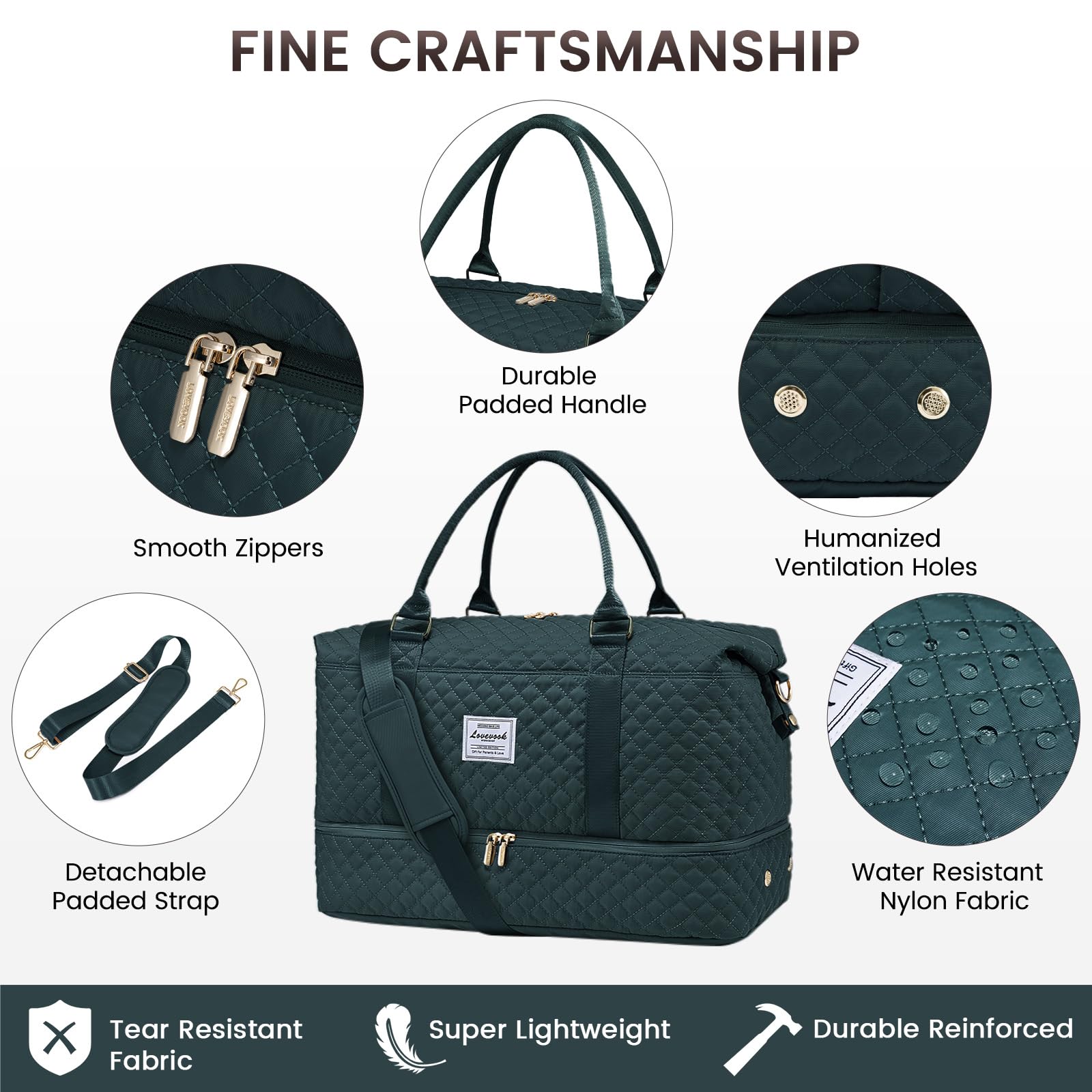 LOVEVOOK All-in-One Duffle: Travel & Gym Ready - Luggage Travel Bags by Handbags Specialist Headquarter | Available at Handbags Specialist Headquarter