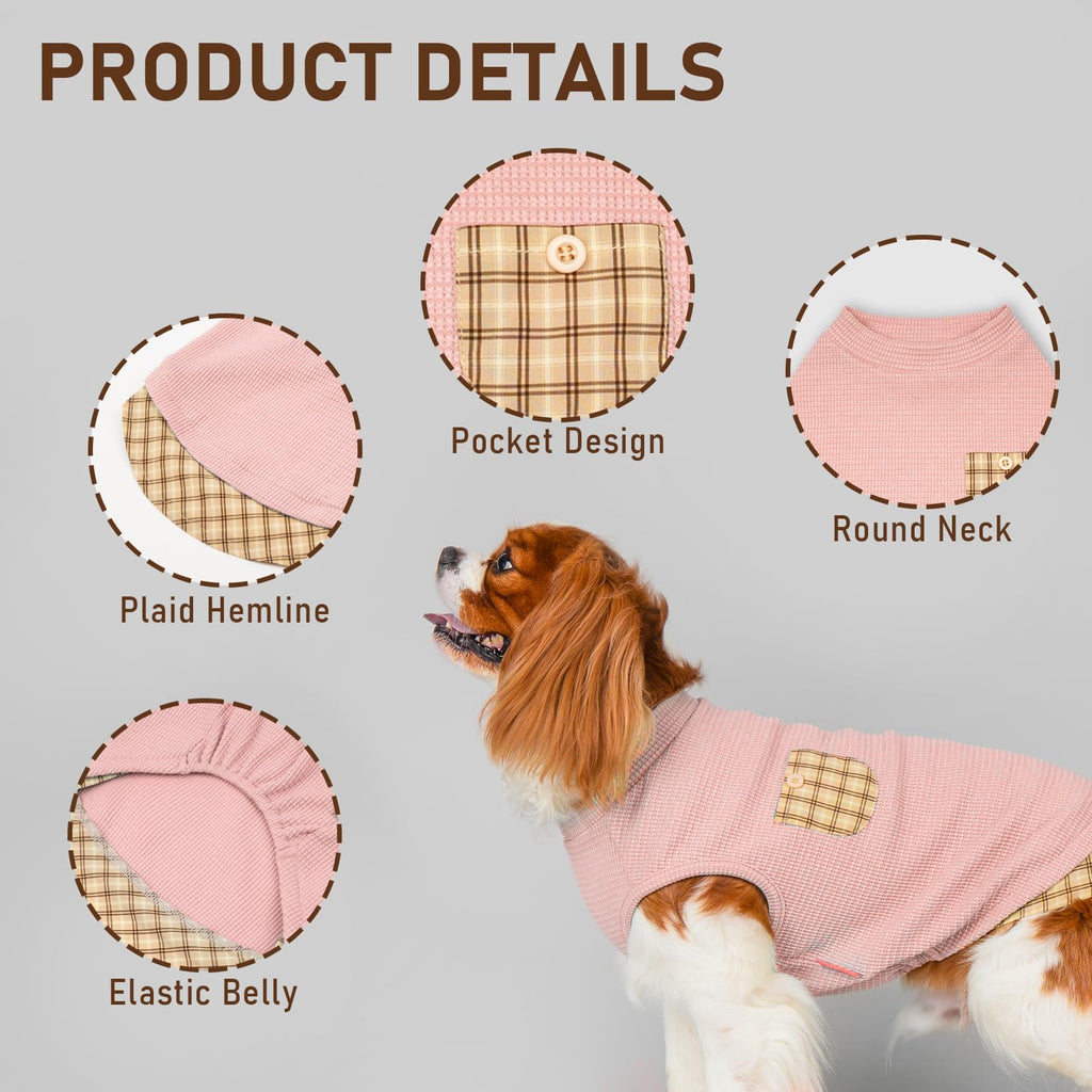 PlaidPup Waffle Vest: Soft, Stretchy, & Cute! - Pet Supplies by Handbags Specialist Headquarter | Available at Handbags Specialist Headquarter