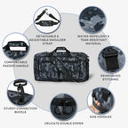 Foldable 65L Duffle Bag with Shoe Compartment