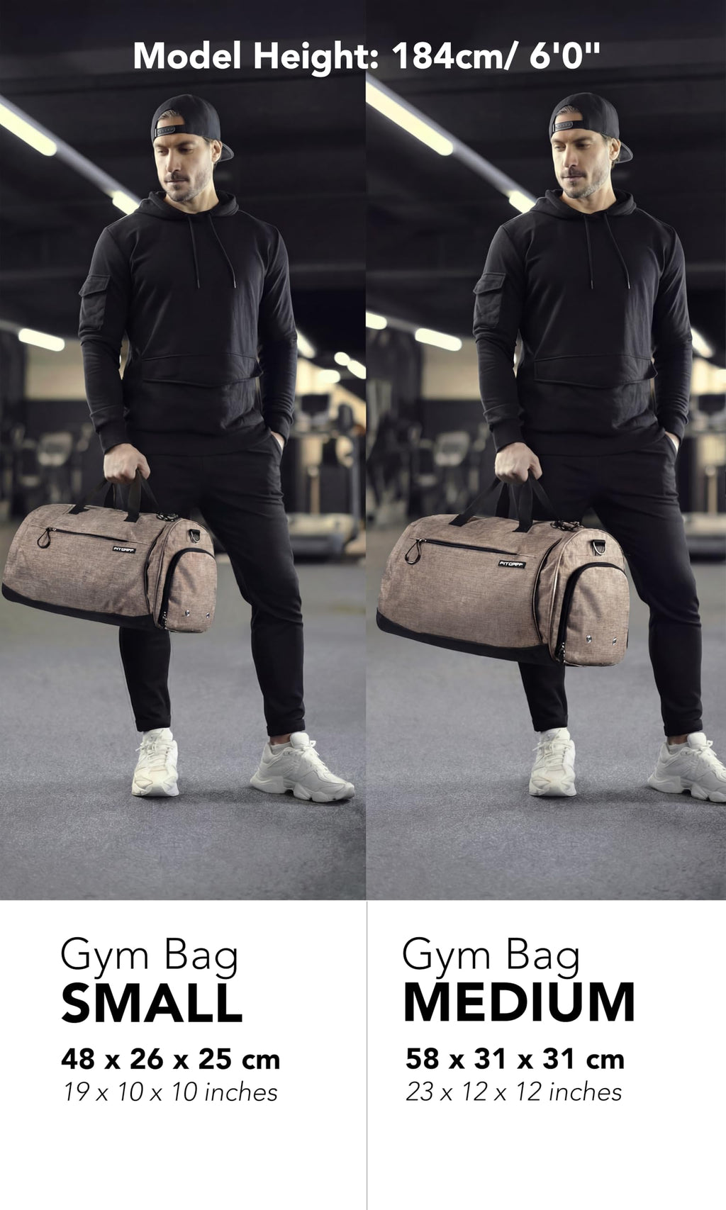Fitgriff® Gym Bag with Shoe & Wet Compartment