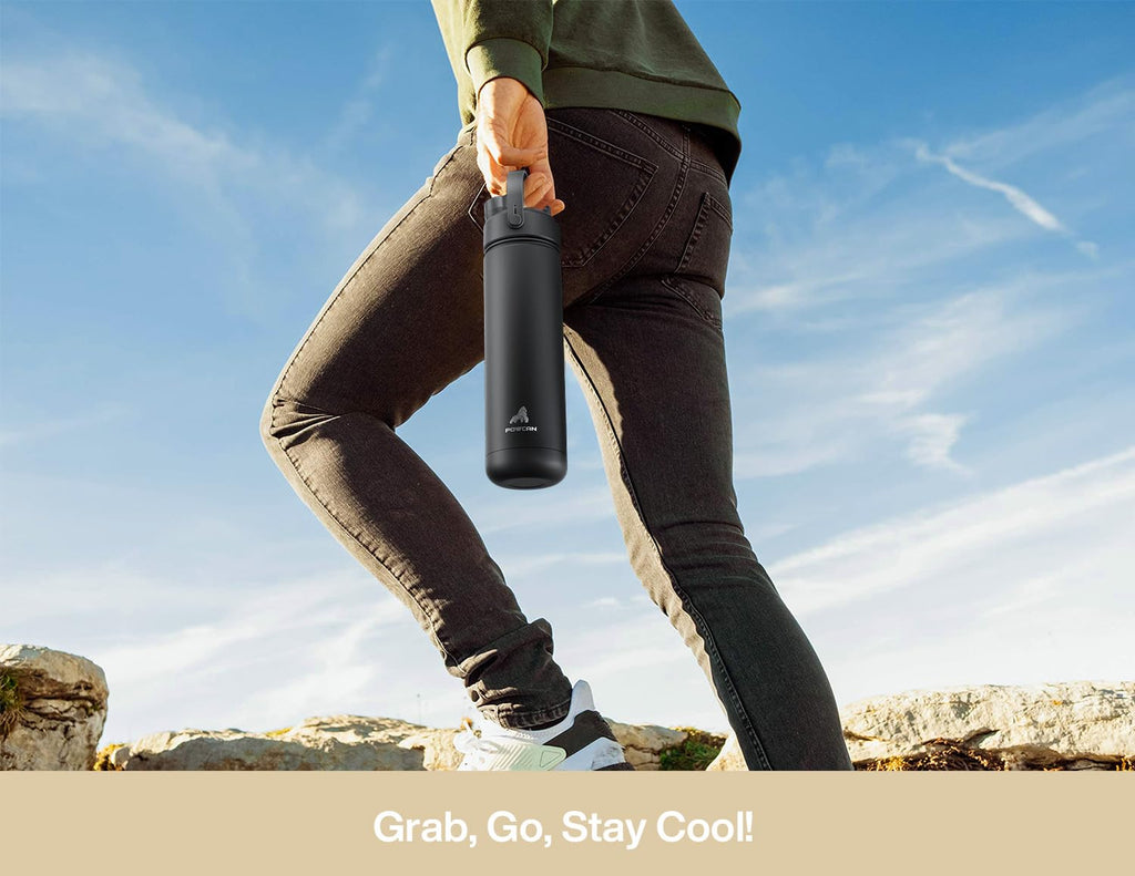 ChillKnight 26oz: Dual-Lid Leak-Proof Bottle - Water Bottles by Handbags Specialist Headquarter | Available at Handbags Specialist Headquarter