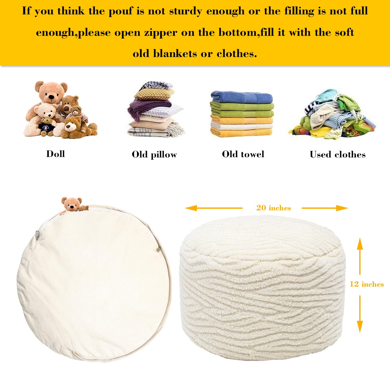 VersaPouf: Unstuffed Ottoman & Foot Rest Cover - Decor by Handbags Specialist Headquarter | Available at Handbags Specialist Headquarter