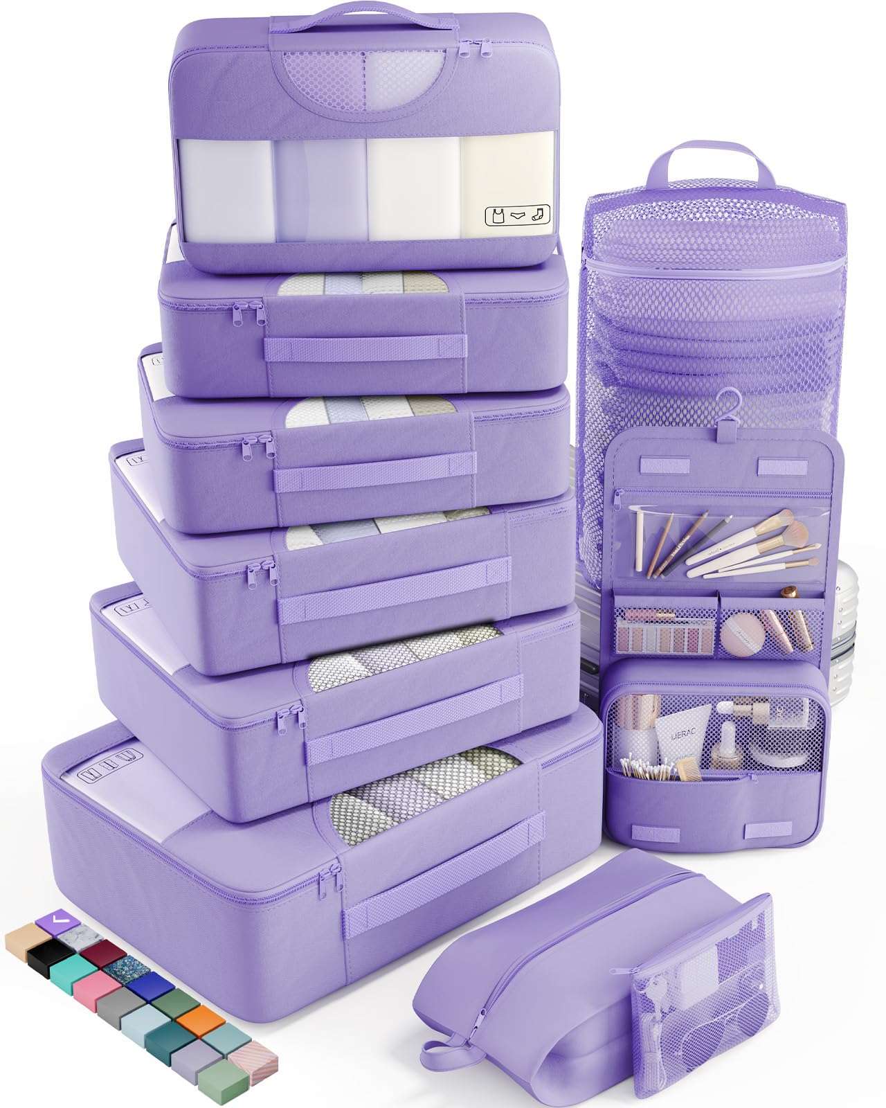Veken Travel Cubes - 8 Piece Set - Luggage Travel Bags by Handbags Specialist Headquarter | Available at Handbags Specialist Headquarter