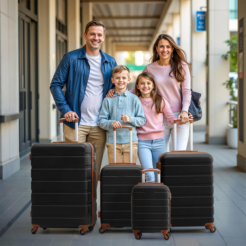 Coolife 3-Piece Hardshell Luggage Set - Navy