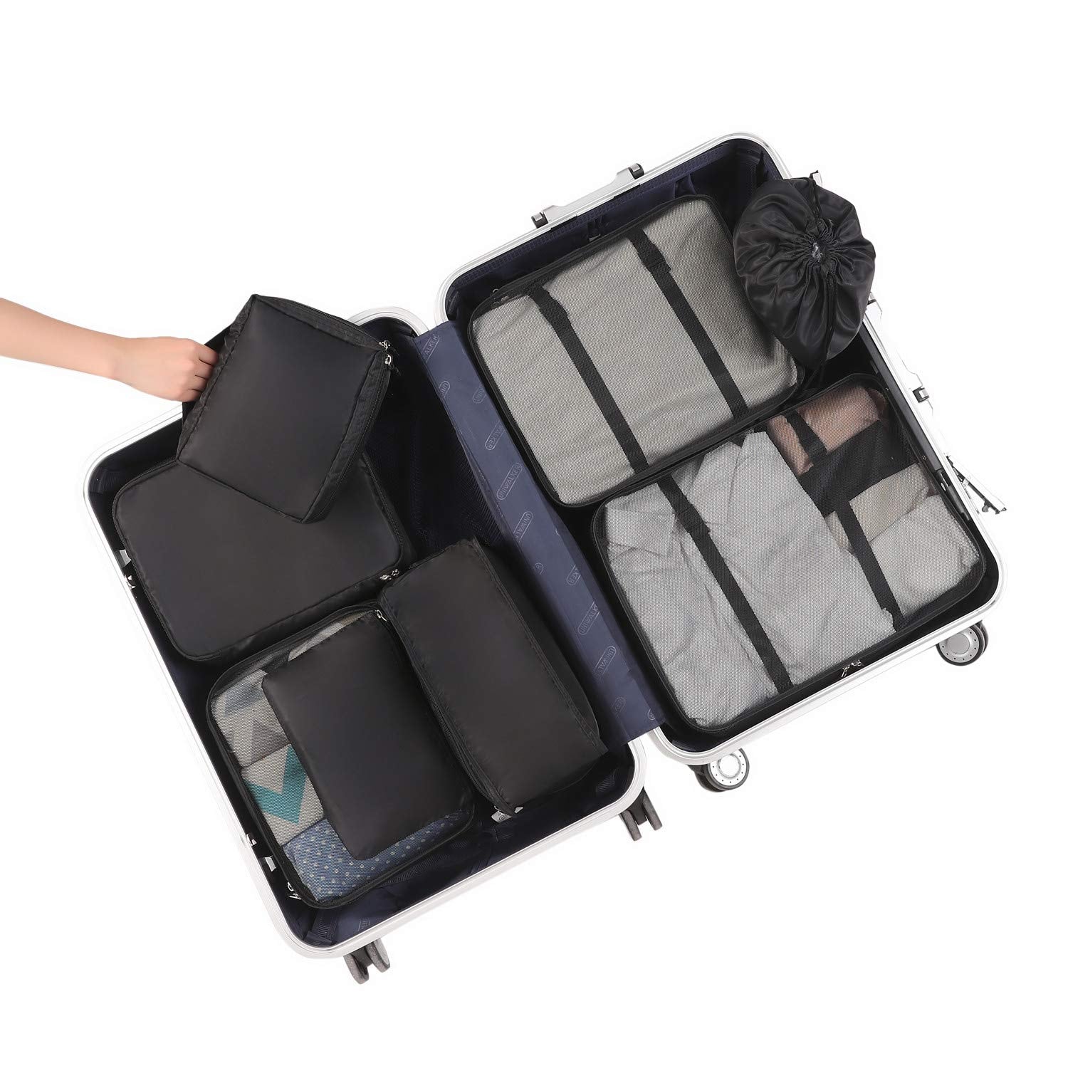 TravelMate 8-Piece Packing Cubes - Luggage Travel Bags by Handbags Specialist Headquarter | Available at Handbags Specialist Headquarter