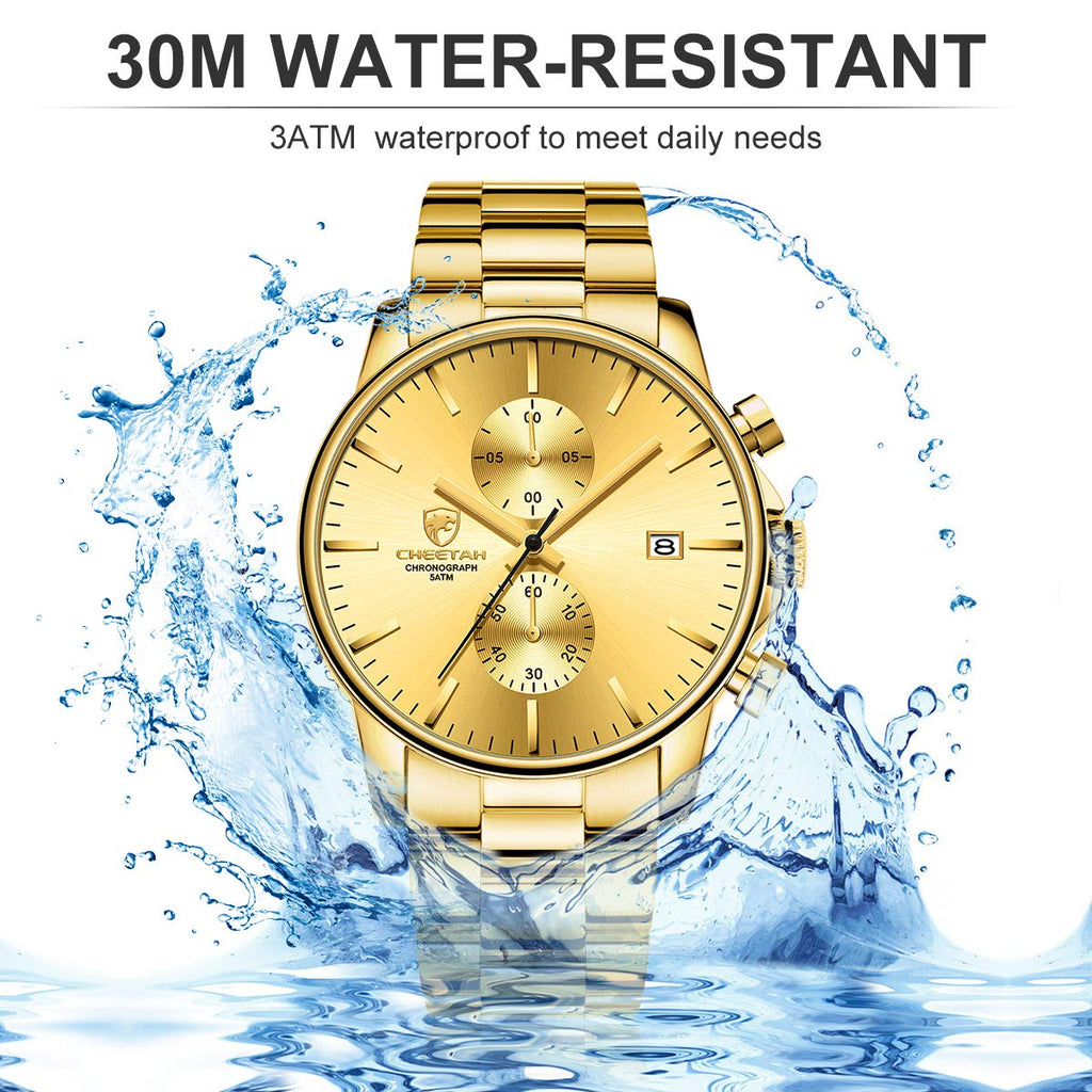 Golden Hour Elite Chrono Steel Men’s Quartz Watch