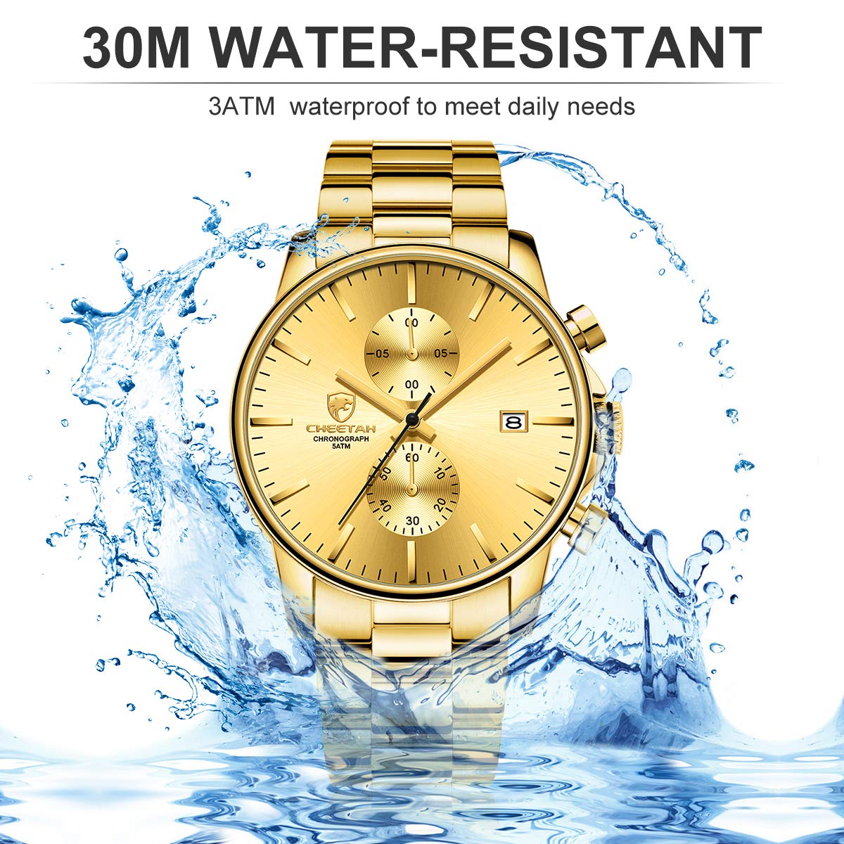 Golden Hour Elite Chrono Steel Men’s Quartz Watch