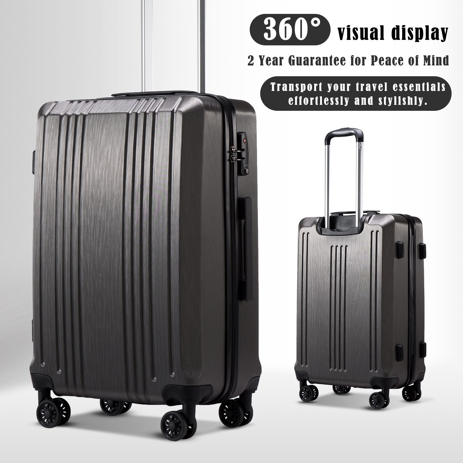 Coolife Expandable Spinner Luggage Set - 3 Piece - Luggage Travel Bags by Handbags Specialist Headquarter | Available at Handbags Specialist Headquarter