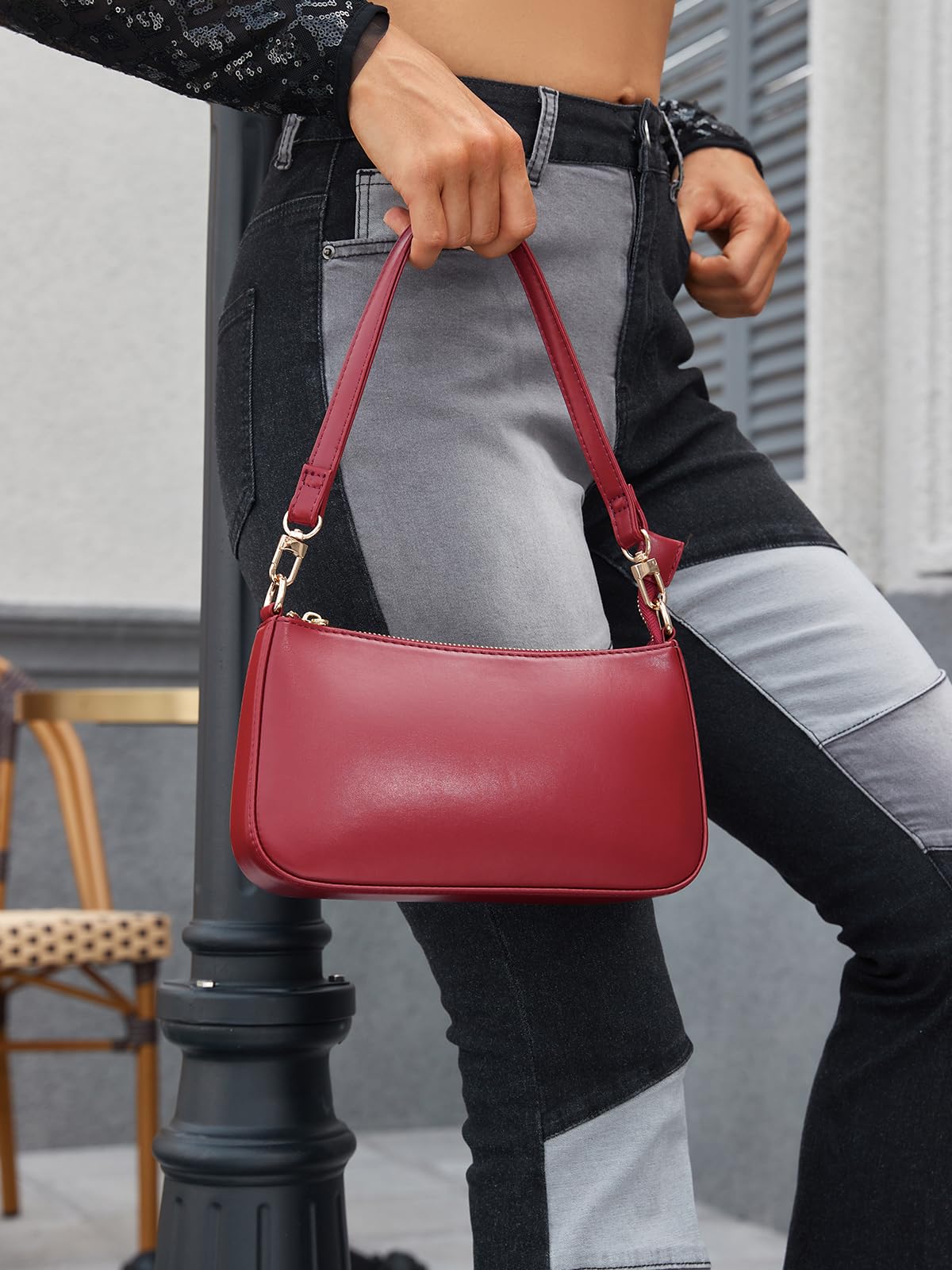 Retro Vegan Leather Shoulder Bag -  by Handbags Specialist Headquarter | Available at Handbags Specialist Headquarter