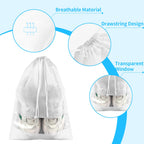 Clear View Travel Shoe Bags - 12 Pack -  by Handbags Specialist Headquarter | Available at Handbags Specialist Headquarter
