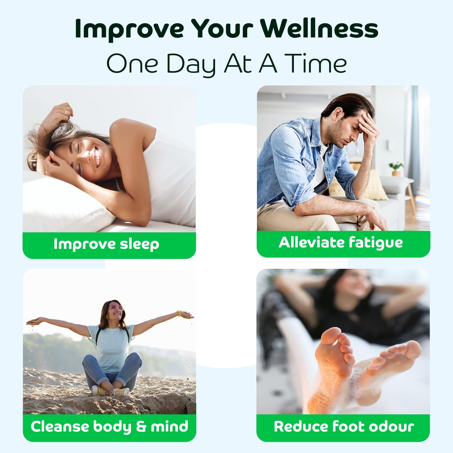 Bamboo Bliss Deep Cleansing Foot Pads - 10 Pack - Health Care by Handbags Specialist Headquarter | Available at Handbags Specialist Headquarter