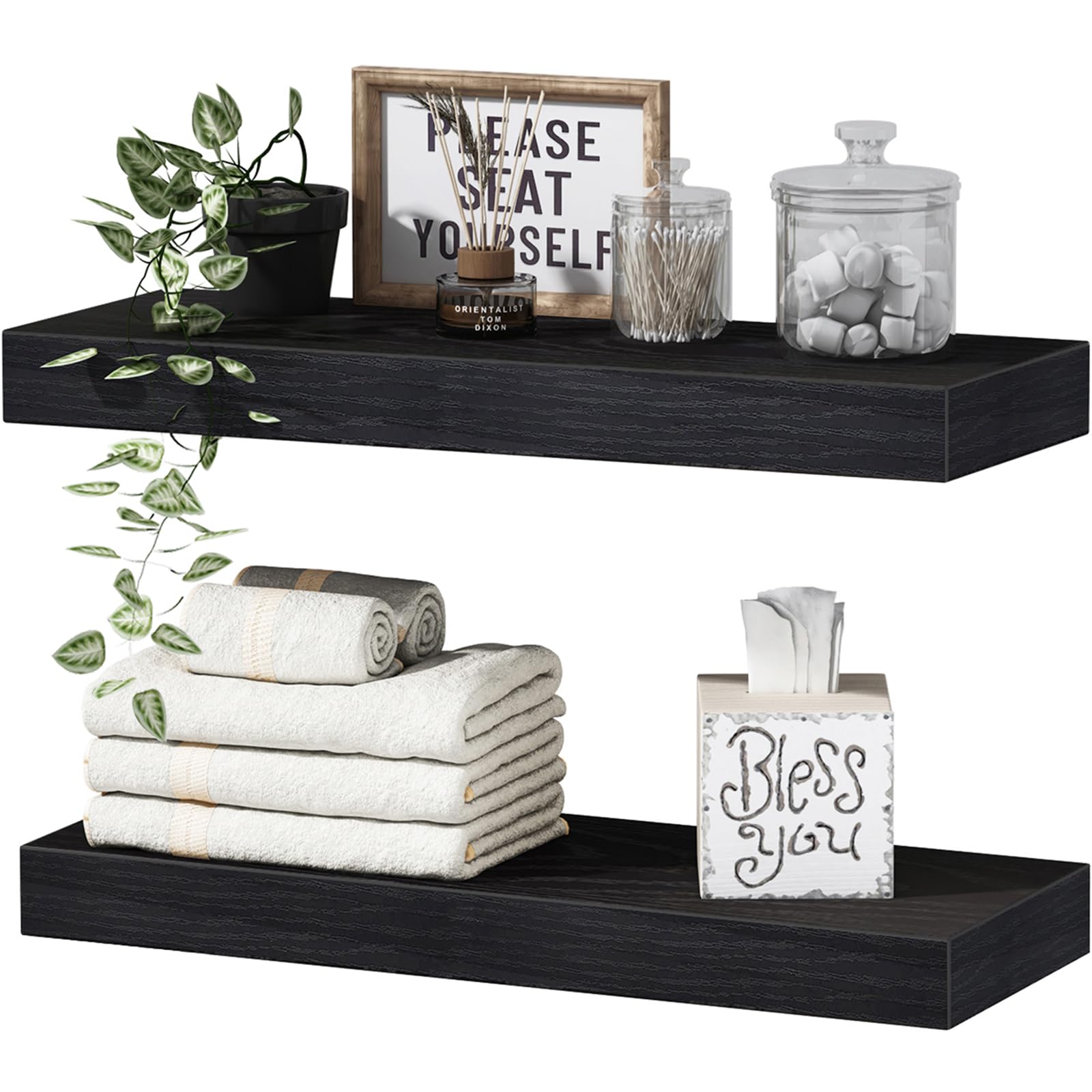 Rustic Farmhouse Shelves (008-40BN) - Decor by Handbags Specialist Headquarter | Available at Handbags Specialist Headquarter