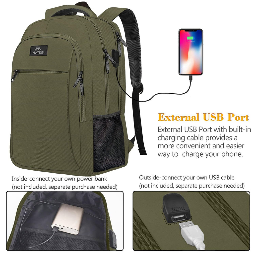 MATEIN SleekGuard Laptop Backpack with USB Port - Backpack Bags by Handbags Specialist Headquarter | Available at Handbags Specialist Headquarter