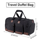 Leather Travel Bag with Shoe Pouch, Brown