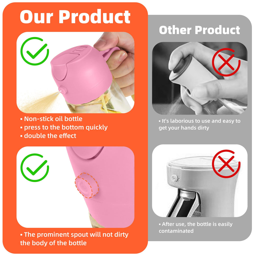 SprayMaster Duo: 16oz Olive Oil Dispenser - Black -  by Handbags Specialist Headquarter | Available at Handbags Specialist Headquarter