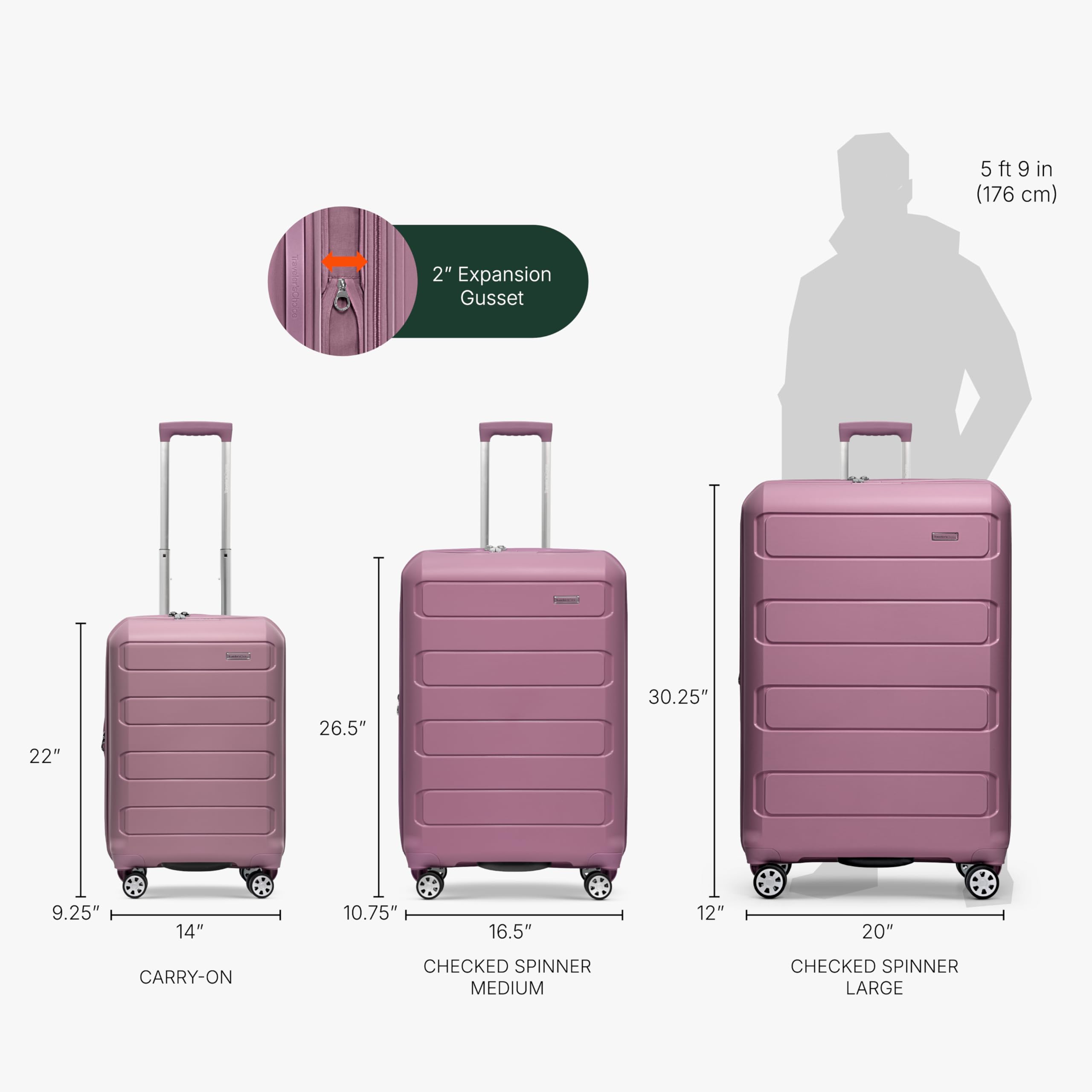 Traveler's Choice Indestructible 22 Spinner Carry-on - Luggage Travel Bags by Handbags Specialist Headquarter | Available at Handbags Specialist Headquarter