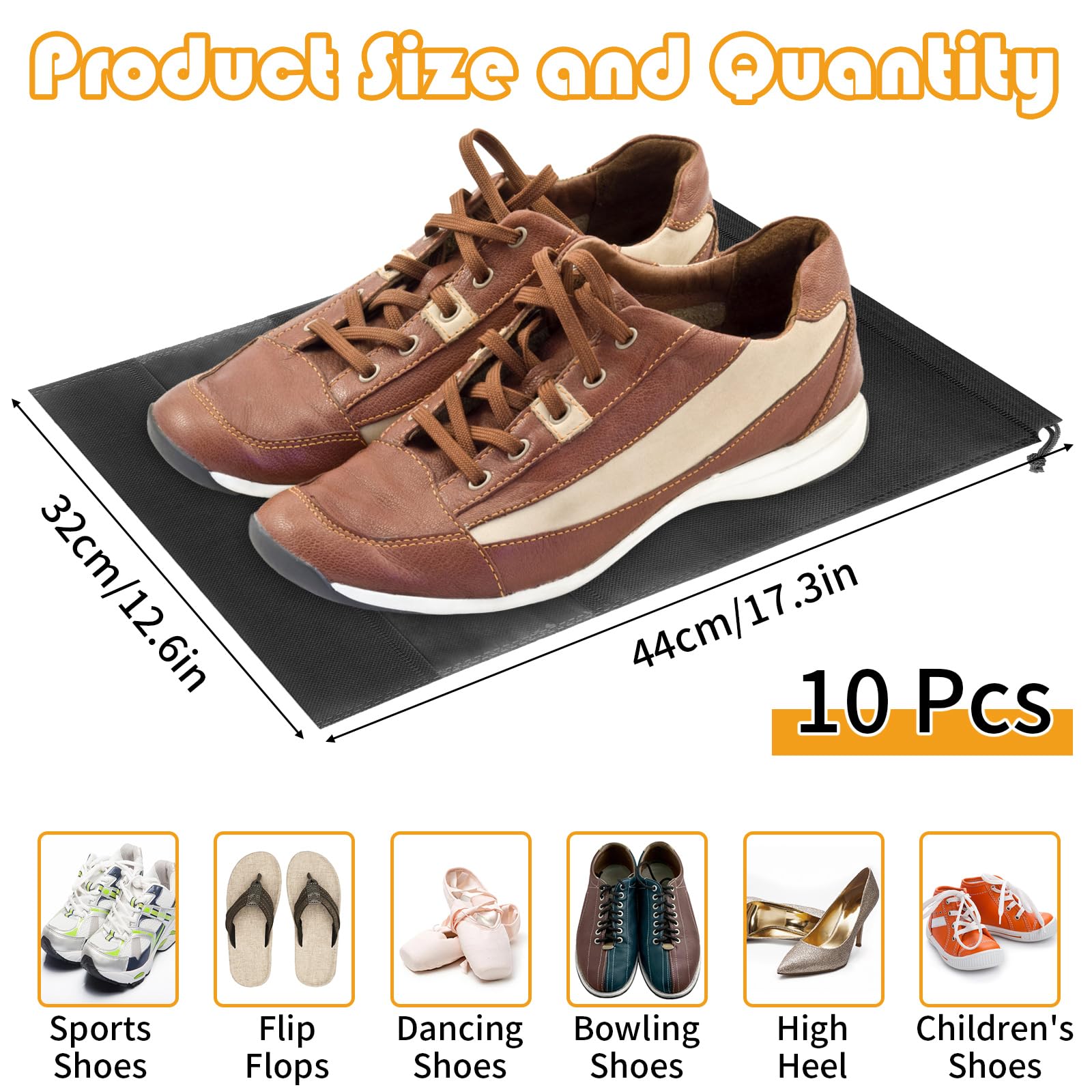 Travel Clear Shoe Bags - 5 Pack Waterproof Storage -  by Handbags Specialist Headquarter | Available at Handbags Specialist Headquarter