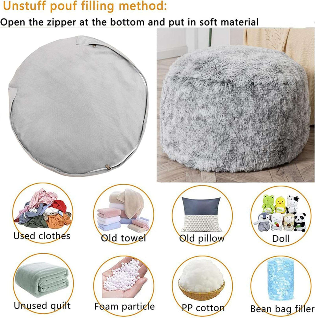 VersaPouf: Unstuffed Ottoman & Foot Rest Cover - Decor by Handbags Specialist Headquarter | Available at Handbags Specialist Headquarter