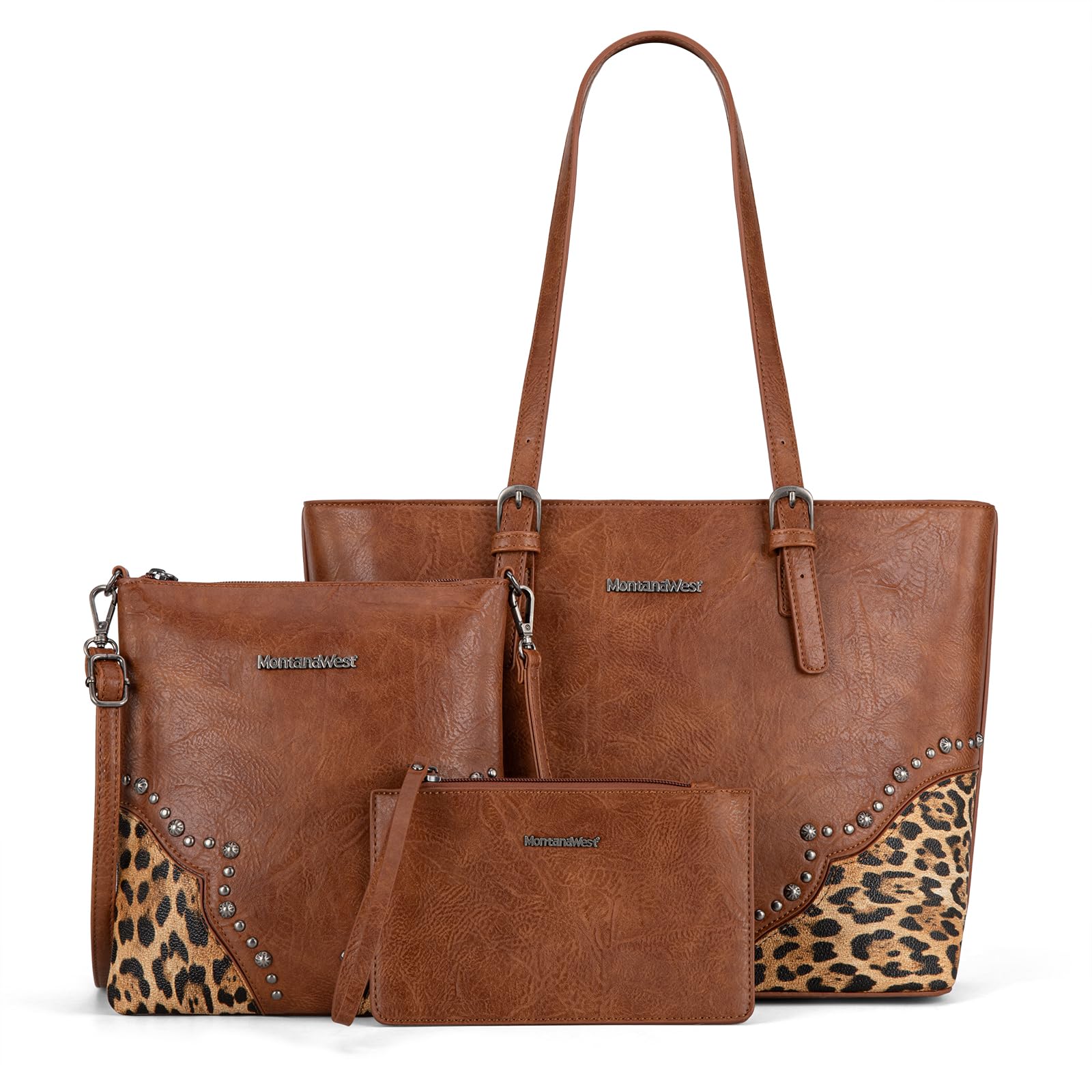 Leopard Luxe: Montana West 3pc Tote & Satchel Set