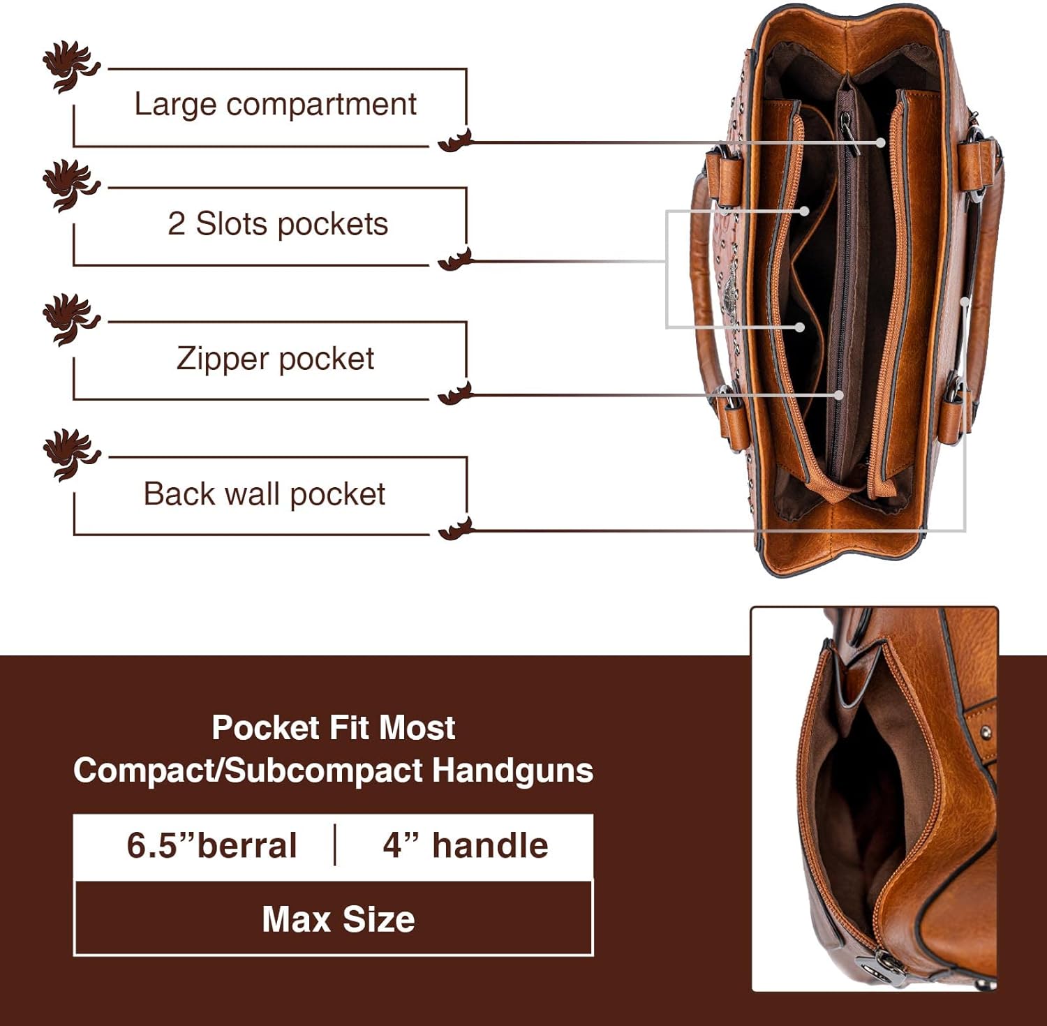 Vintage Western Tote: Embossed Concho Shoulder Bag - Totes by Handbags Specialist Headquarter | Available at Handbags Specialist Headquarter