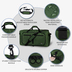 Foldable 65L Duffle Bag with Shoe Compartment
