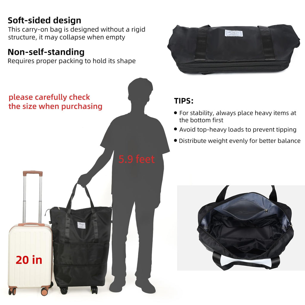 VoyagePro Expandable Wheeled Duffle Bag -  by Handbags Specialist Headquarter | Available at Handbags Specialist Headquarter