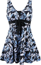 Plus Size Tummy Control Swimdress with Boyshorts