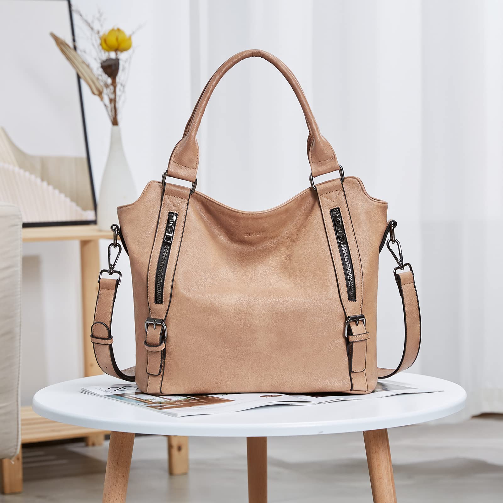 CLUCI Eco Luxe Vegan Leather Tote Bag - Bucket Bag by Handbags Specialist Headquarter | Available at Handbags Specialist Headquarter