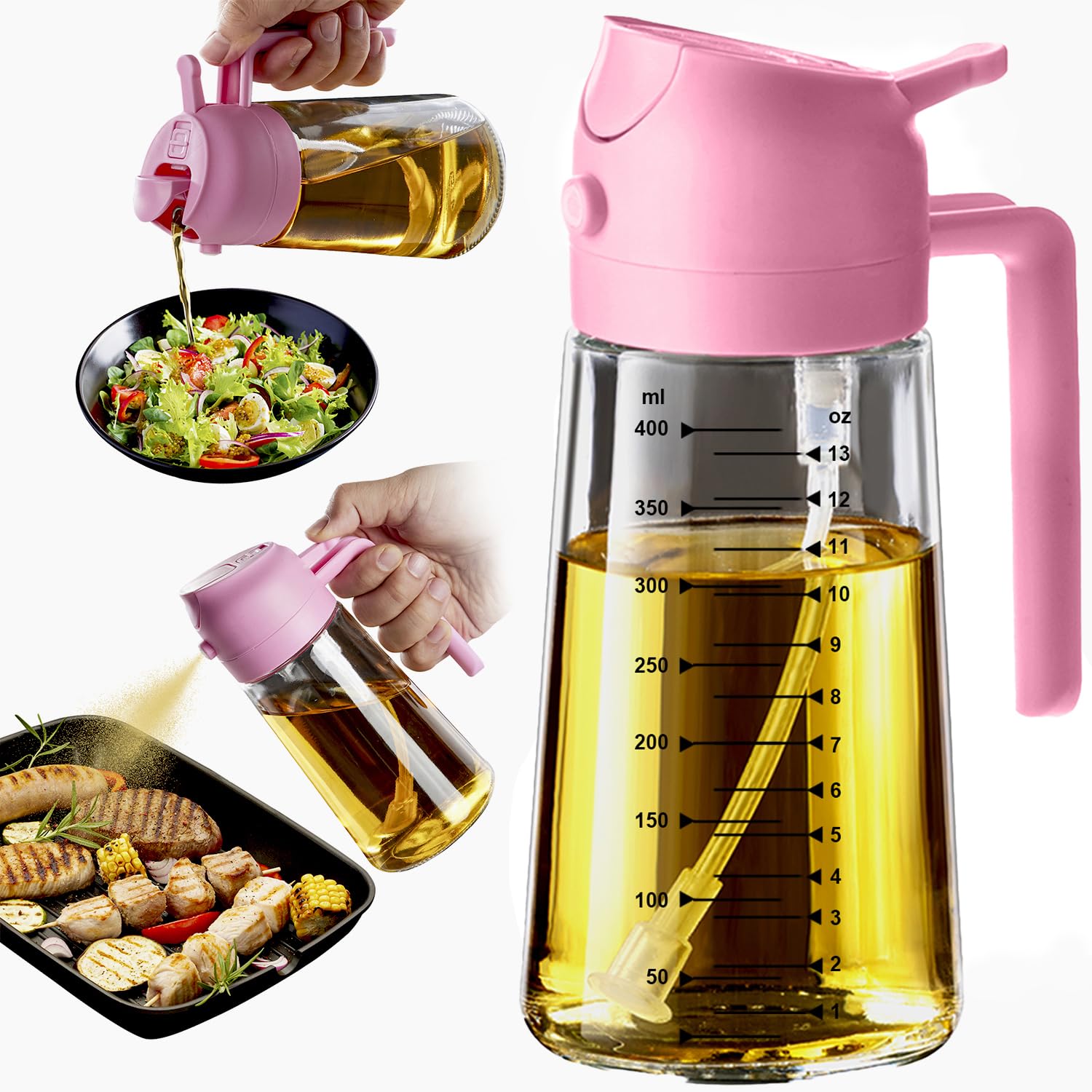 SprayMaster Duo: 16oz Olive Oil Dispenser - Black -  by Handbags Specialist Headquarter | Available at Handbags Specialist Headquarter