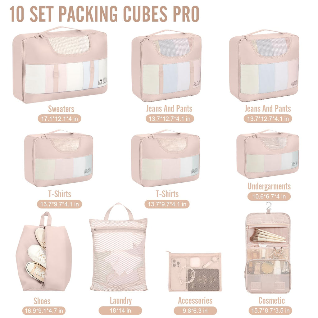 Veken Travel Cubes - 8 Piece Set - Luggage Travel Bags by Handbags Specialist Headquarter | Available at Handbags Specialist Headquarter