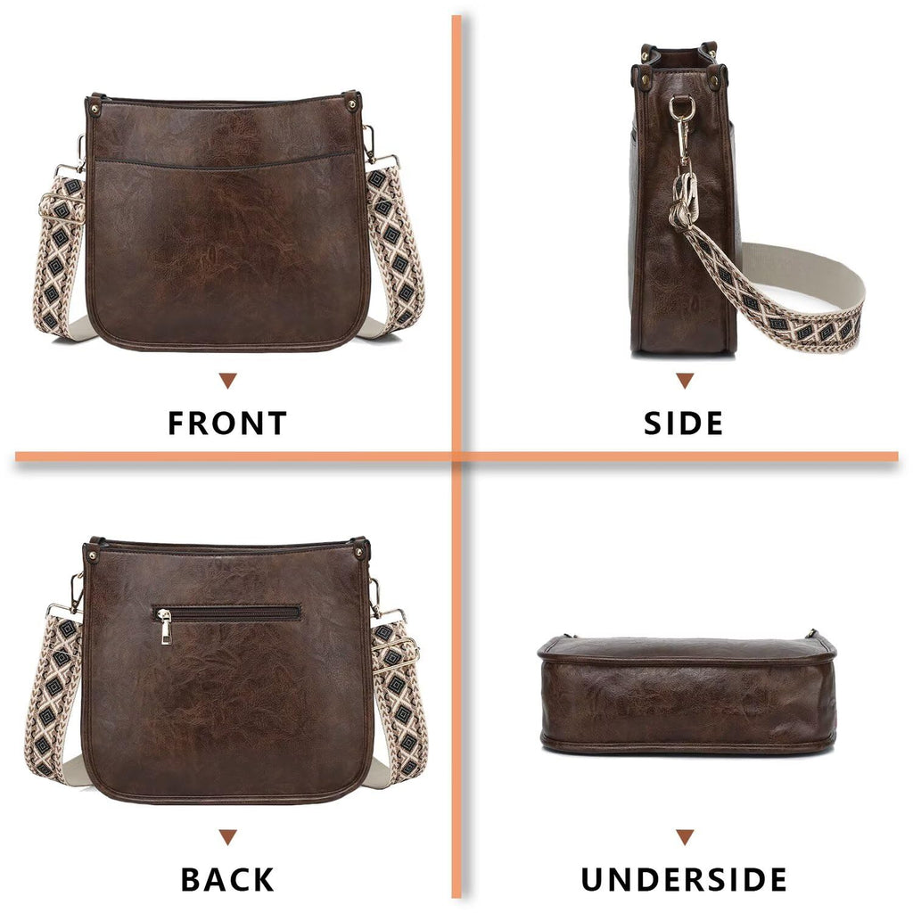 AUYOCO Chic Vegan Leather Crossbody Bag with Strap -  by Handbags Specialist Headquarter | Available at Handbags Specialist Headquarter