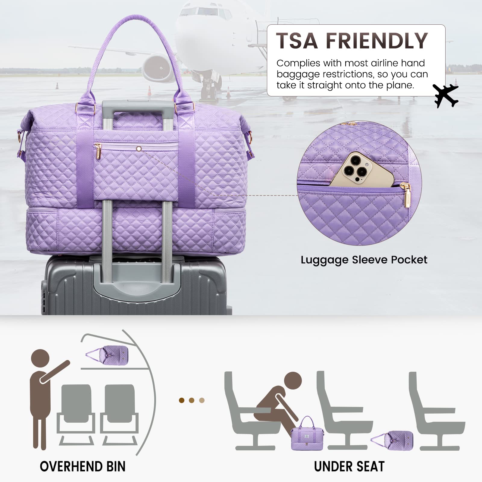 LOVEVOOK All-in-One Duffle: Travel & Gym Ready - Luggage Travel Bags by Handbags Specialist Headquarter | Available at Handbags Specialist Headquarter