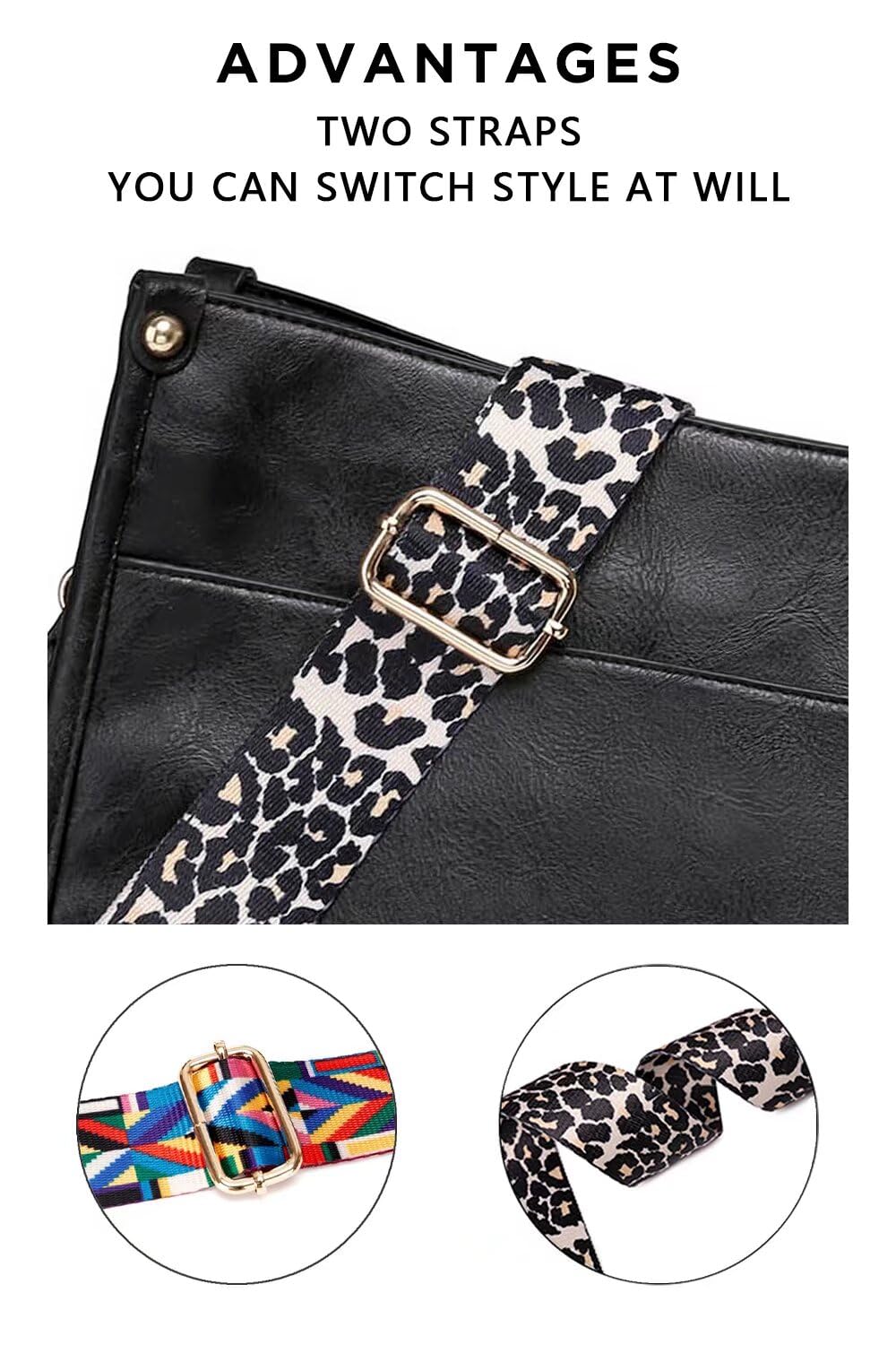 AUYOCO Chic Vegan Leather Crossbody Bag with Strap -  by Handbags Specialist Headquarter | Available at Handbags Specialist Headquarter