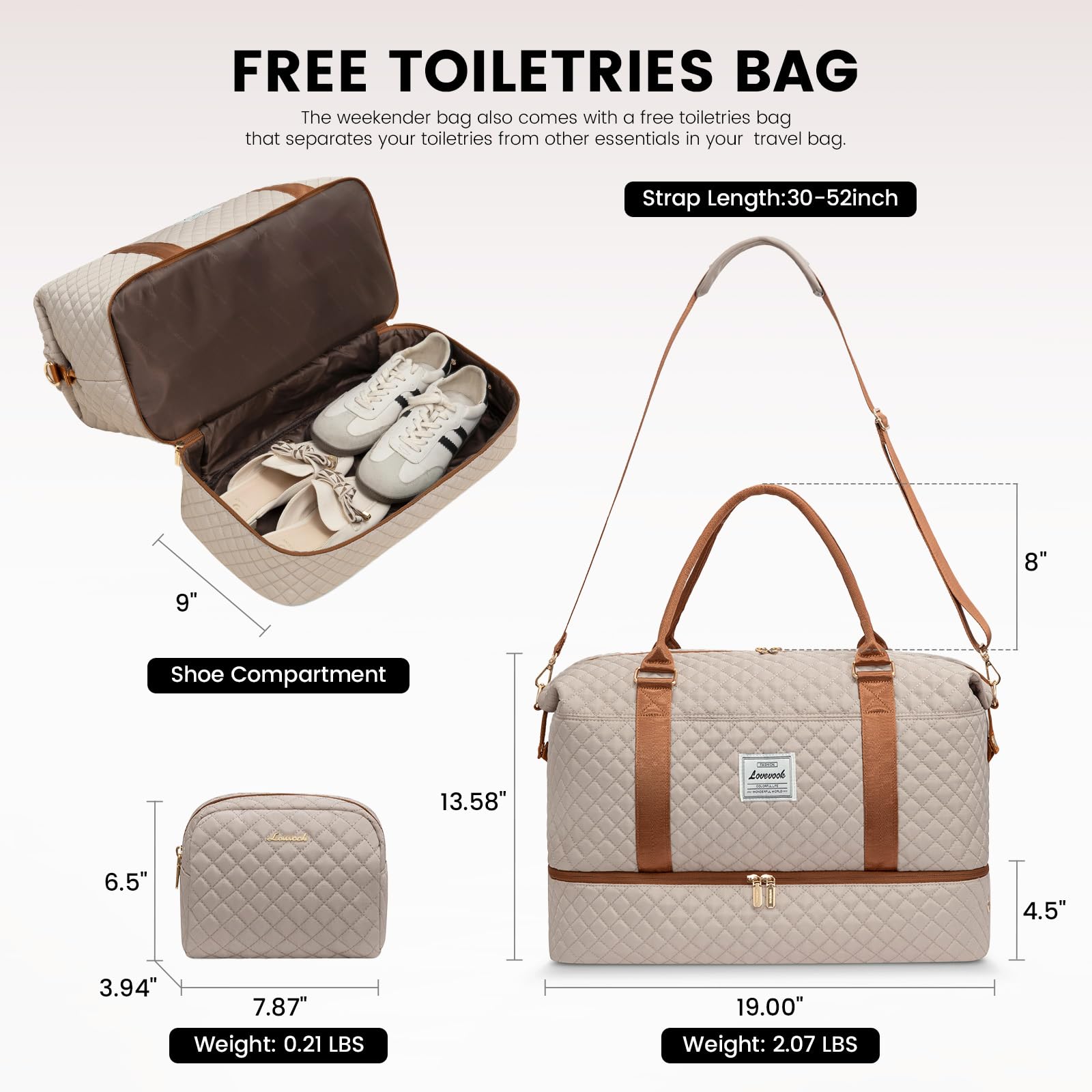 LOVEVOOK All-in-One Duffle: Travel & Gym Ready - Luggage Travel Bags by Handbags Specialist Headquarter | Available at Handbags Specialist Headquarter