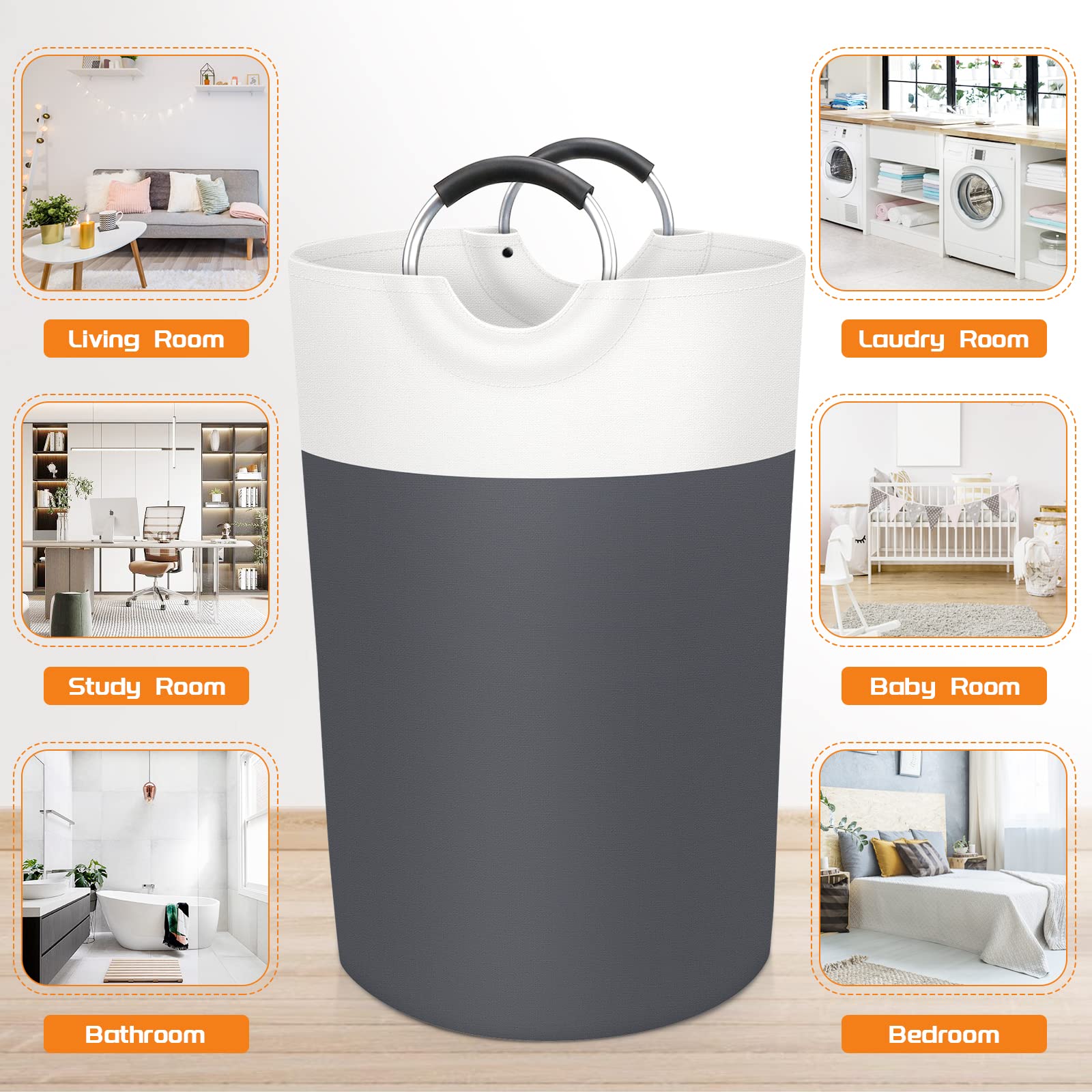 BlissTotes 90L Collapsible Laundry Hamper - Black - Laundry Baskets by Handbags Specialist Headquarter | Available at Handbags Specialist Headquarter