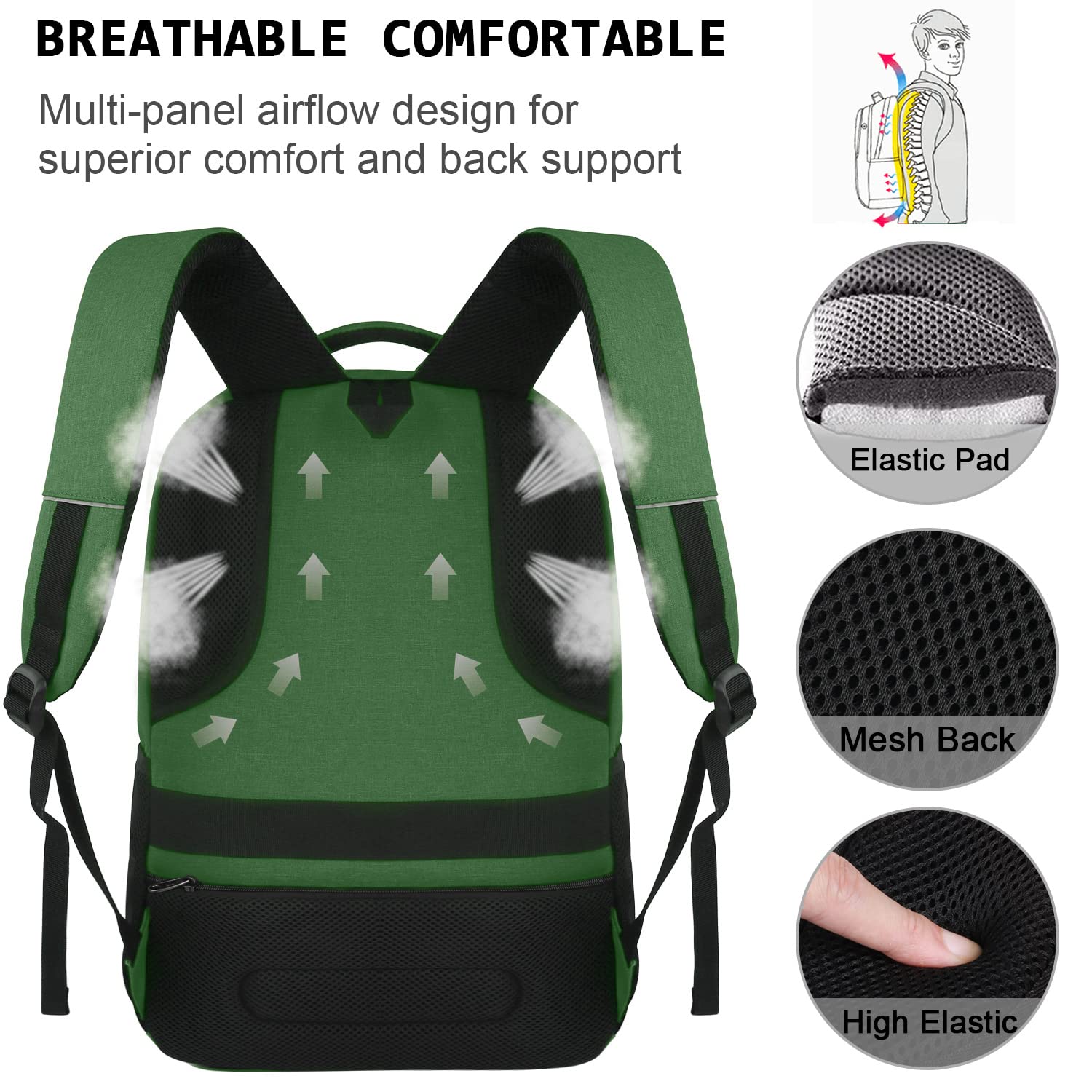SecureSlim Laptop Backpack with USB & Water Resistance - Backpack Bags by Handbags Specialist Headquarter | Available at Handbags Specialist Headquarter