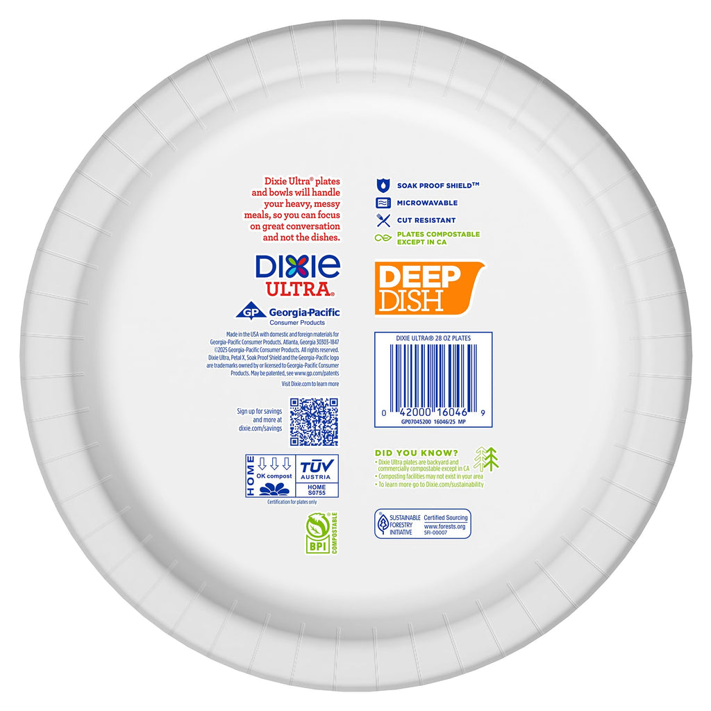 Dixie Ultra Max: Heavy Duty 40ct Deep Dish Plates - Paper Plates by Handbags Specialist Headquarter | Available at Handbags Specialist Headquarter
