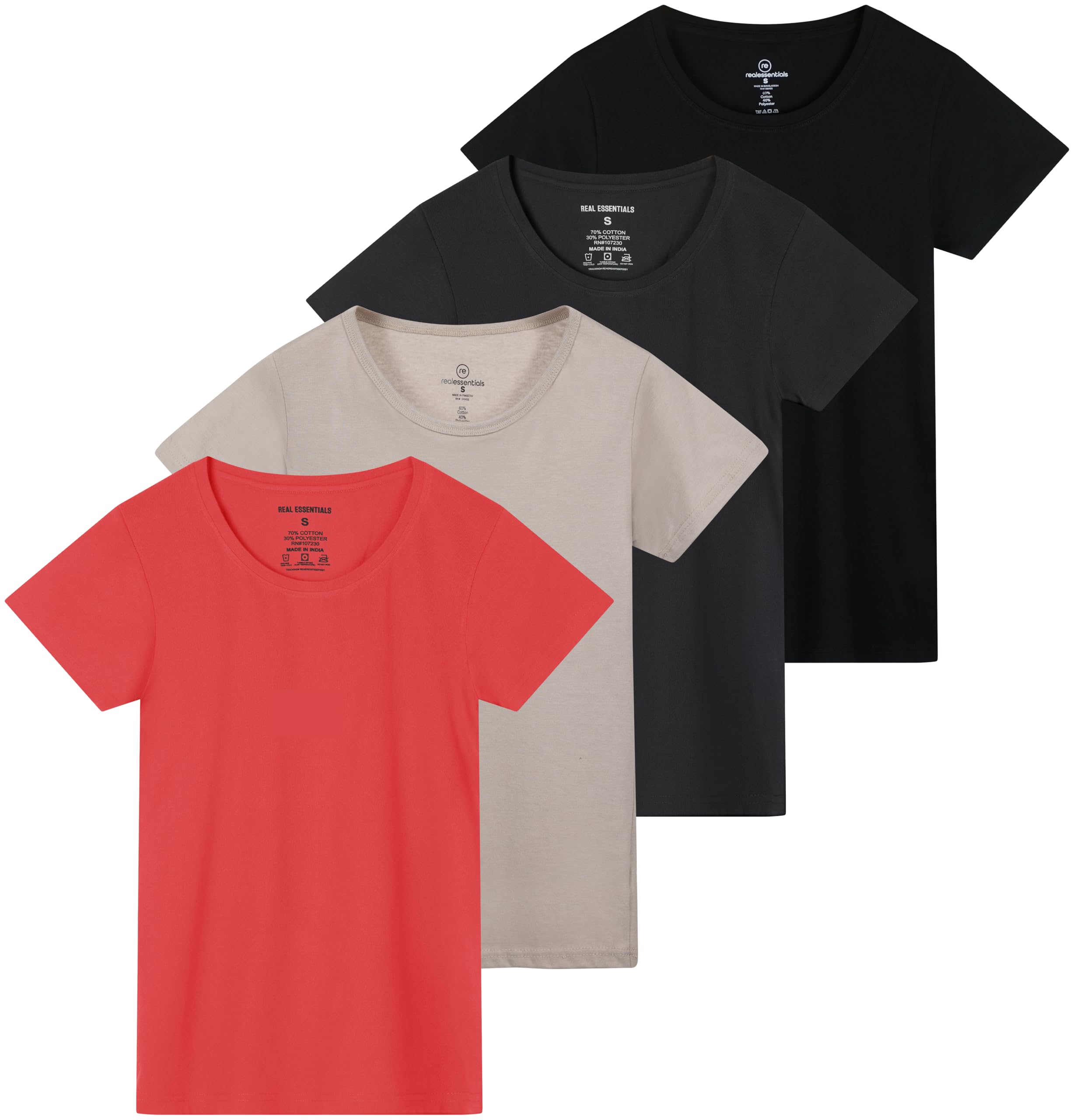 Essentials Women's Classic Crew Tee 4-Pack - Women's T Shirt by Handbags Specialist Headquarter | Available at Handbags Specialist Headquarter