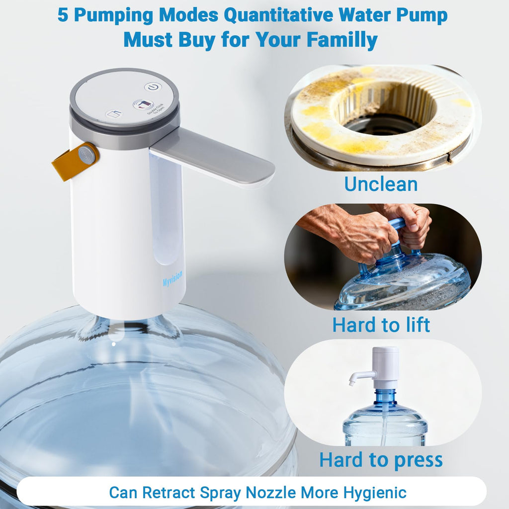 Portable USB Water Dispenser for 3-5 Gallon Bottles