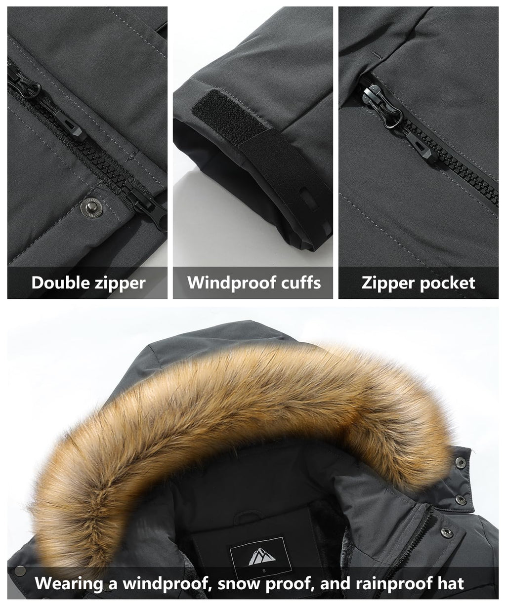 Men's Waterproof Warm Ski Snow Jacket Parka