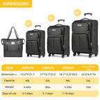 LARVENDER Expandable 5-Piece Spinner Luggage Set -  by Handbags Specialist Headquarter | Available at Handbags Specialist Headquarter