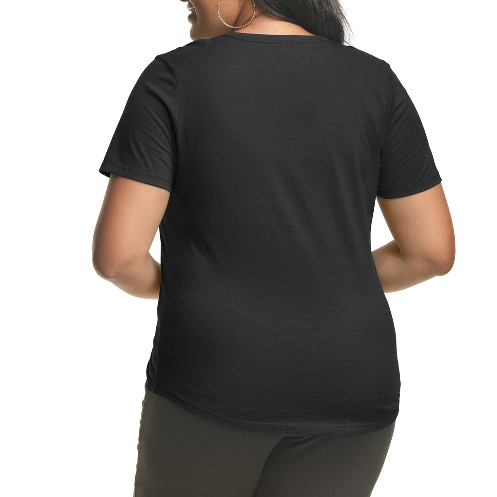Hanes Plus Size V-Neck Cotton Tee for Women - Women's T Shirts by Handbags Specialist Headquarter | Available at Handbags Specialist Headquarter