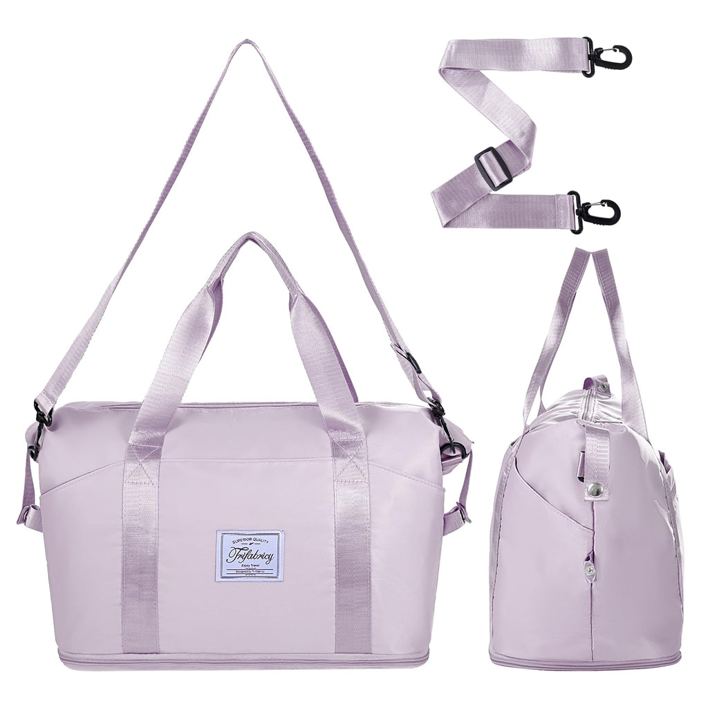 Pink Expandable Travel Duffel with Wet Pocket -  by Handbags Specialist Headquarter | Available at Handbags Specialist Headquarter