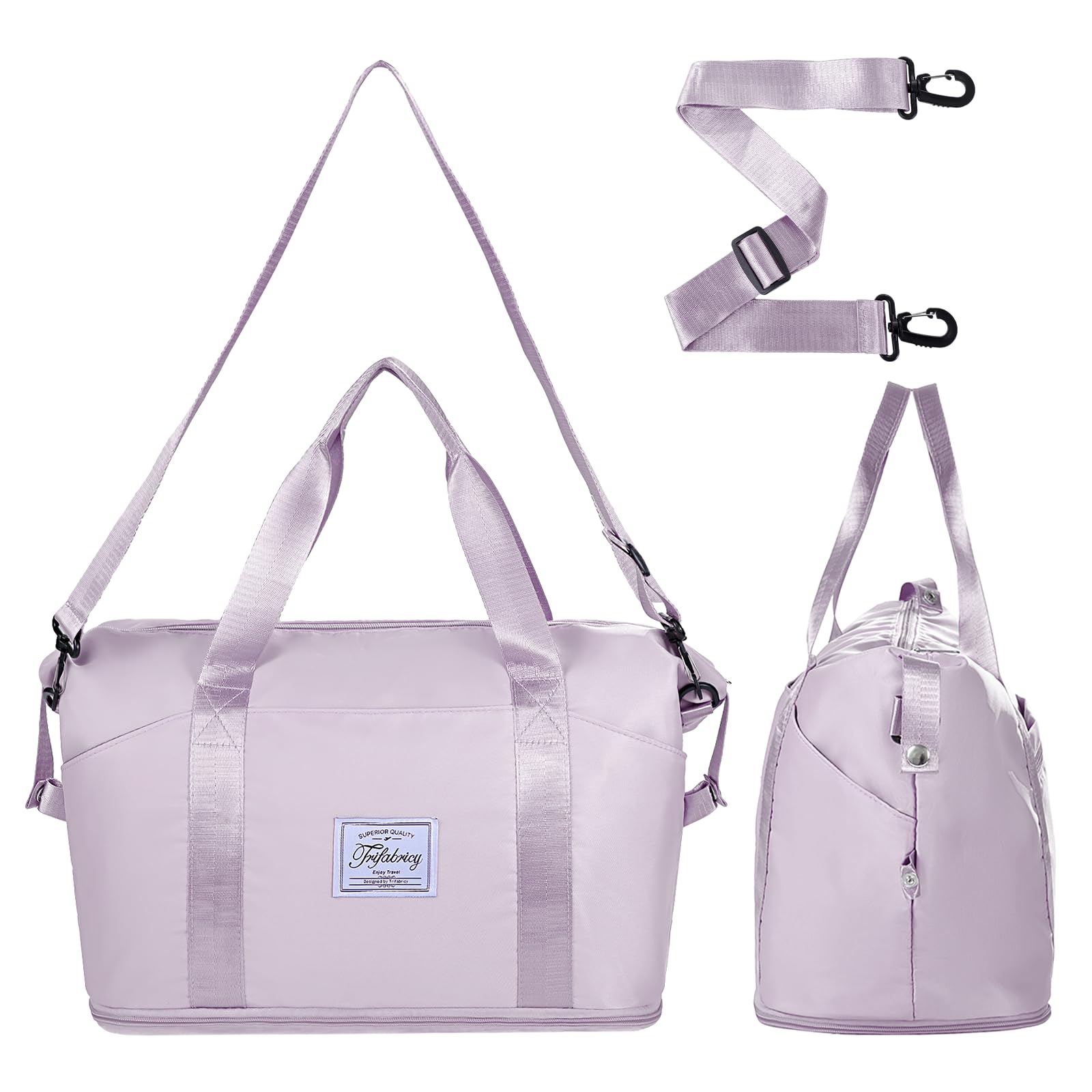 Pink Expandable Travel Duffel with Wet Pocket -  by Handbags Specialist Headquarter | Available at Handbags Specialist Headquarter