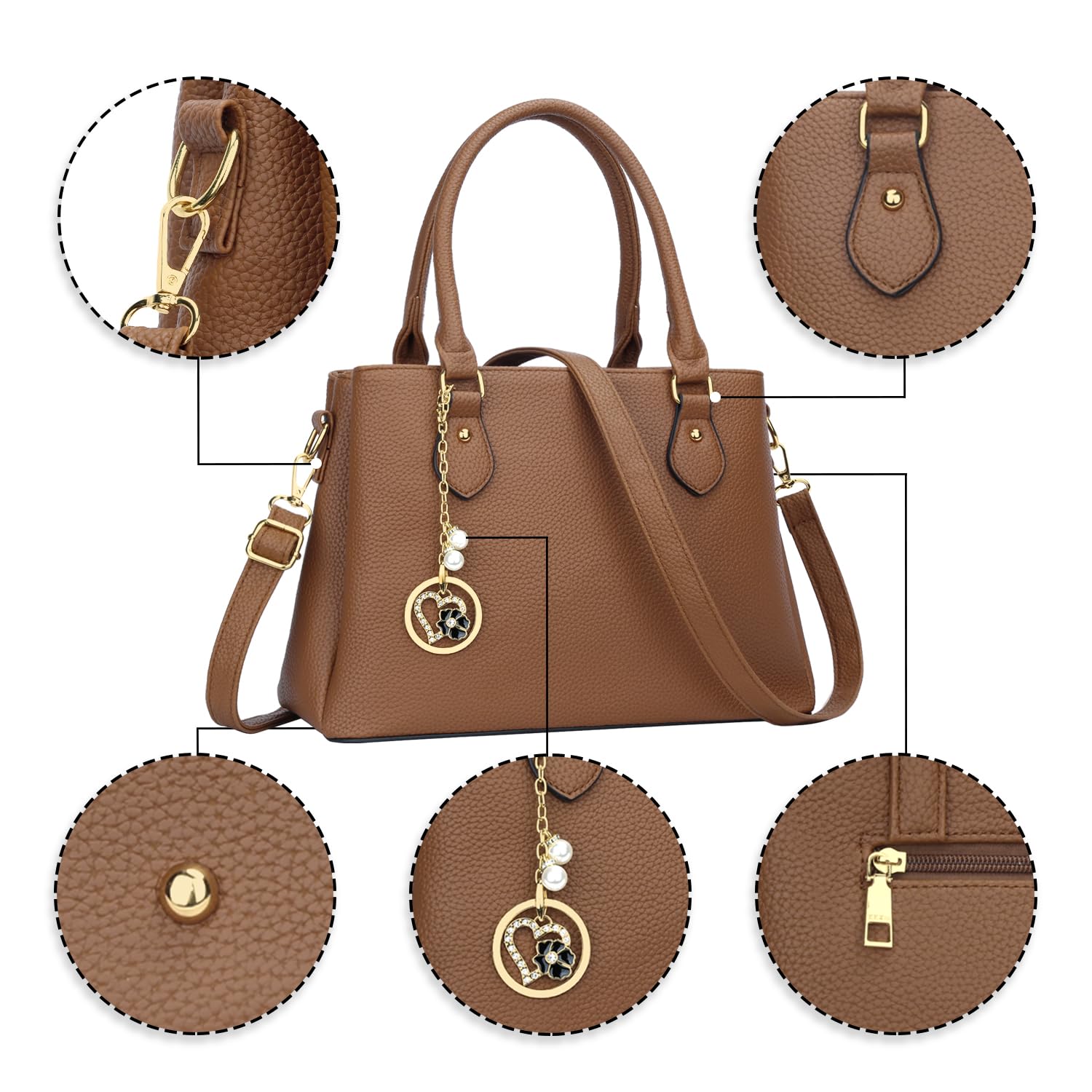 Luxe Leather Satchel & Crossbody Bags -  by Handbags Specialist Headquarter | Available at Handbags Specialist Headquarter