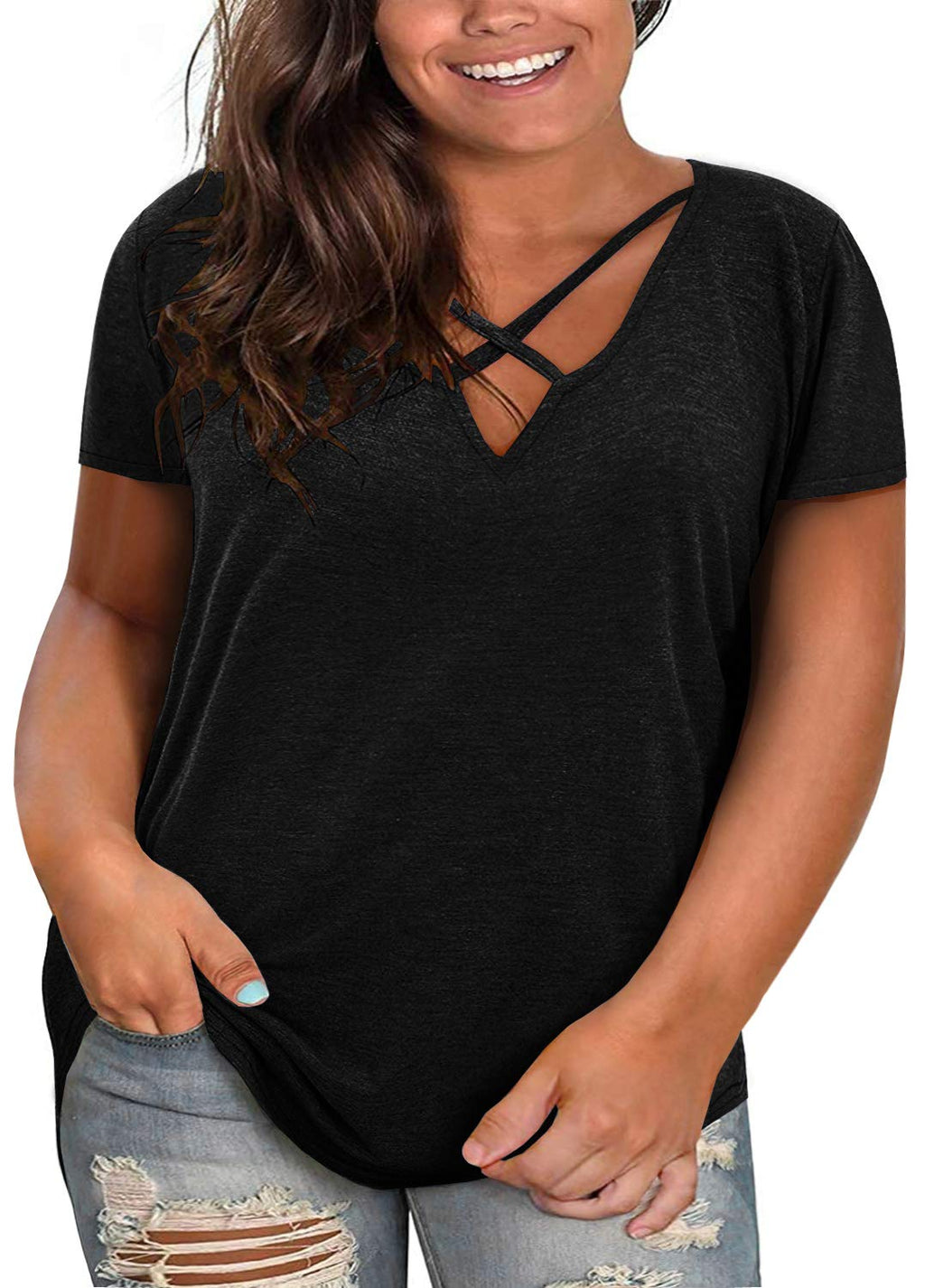 Vixen V-Neck Tunic - Women's T Shirts by Handbags Specialist Headquarter | Available at Handbags Specialist Headquarter