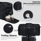 Foldable 65L Duffle Bag with Shoe Compartment